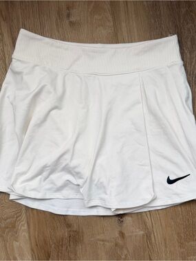 Nike White Tennis Skort with Black Swoosh